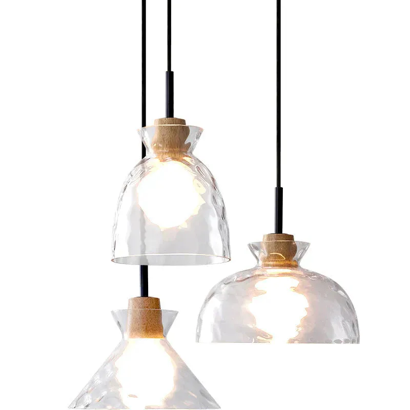Designer's Lamp Log Glass Small Chandelier Minimalist Dining Room Lamp Bar Staircase Porch Bedside Lamp