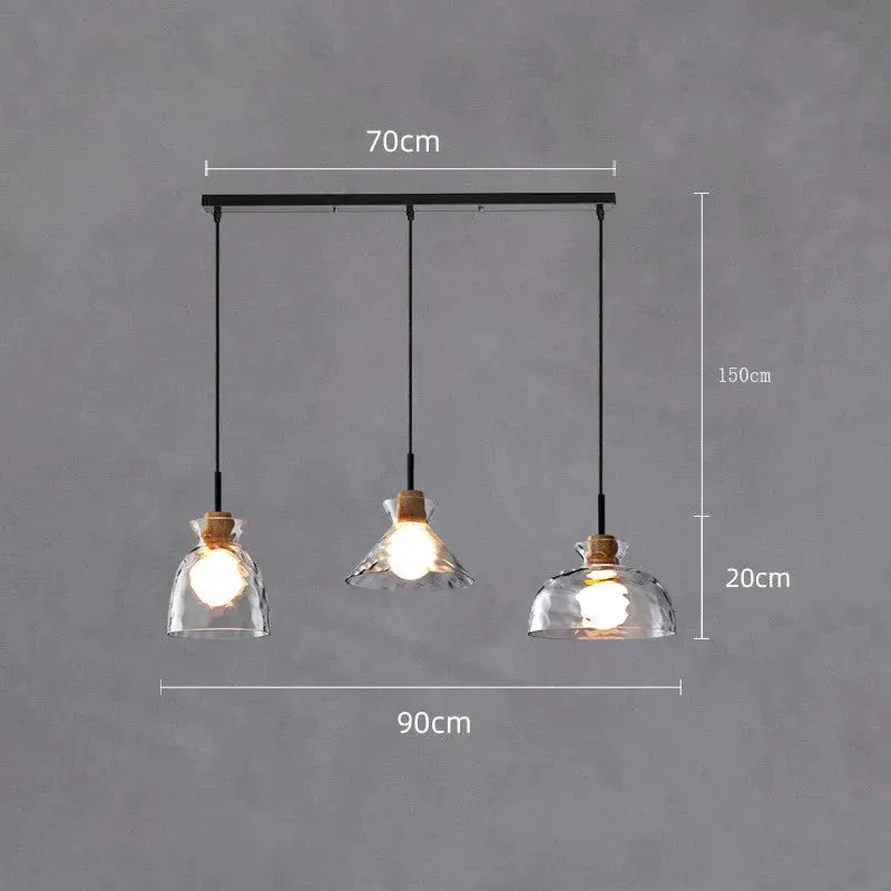 Designer's Lamp Log Glass Small Chandelier Minimalist Dining Room Lamp Bar Staircase Porch Bedside Lamp