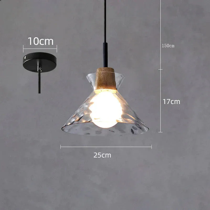 Designer's Lamp Log Glass Small Chandelier Minimalist Dining Room Lamp Bar Staircase Porch Bedside Lamp