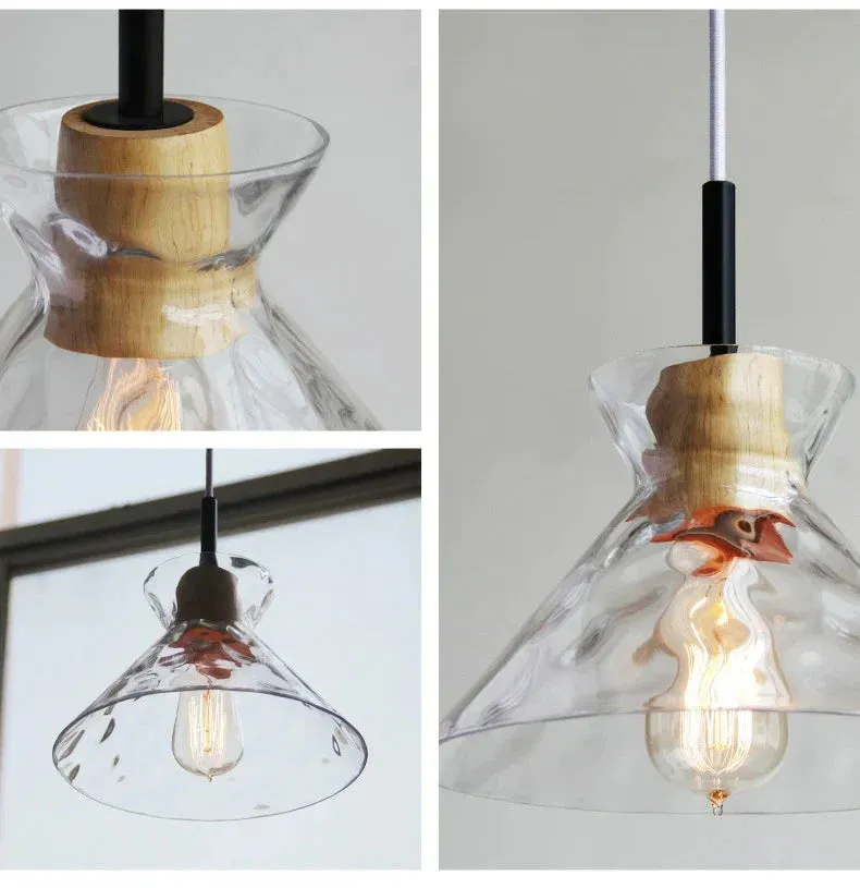 Designer's Lamp Log Glass Small Chandelier Minimalist Dining Room Lamp Bar Staircase Porch Bedside Lamp