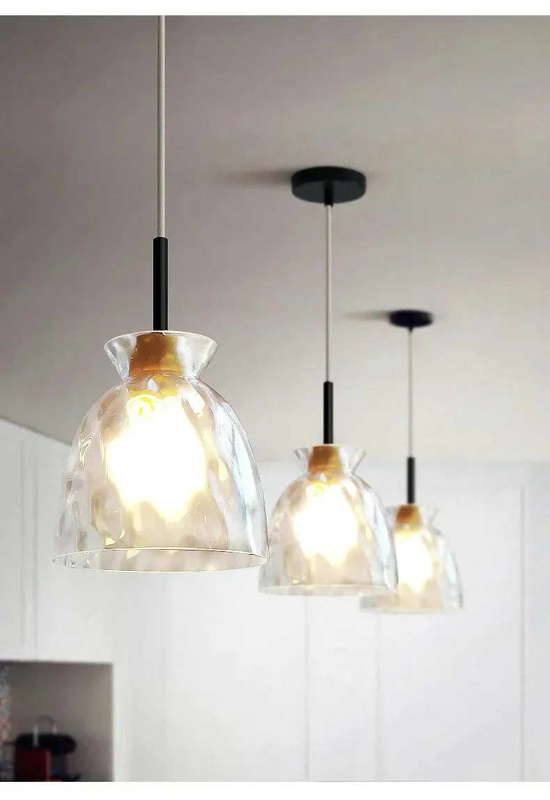 Designer's Lamp Log Glass Small Chandelier Minimalist Dining Room Lamp Bar Staircase Porch Bedside Lamp