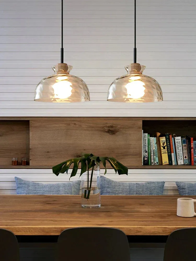 Designer's Lamp Log Glass Small Chandelier Minimalist Dining Room Lamp Bar Staircase Porch Bedside Lamp