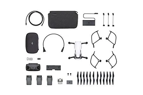DJI Mavic Air Drone Fly More Combo - UK Version With UK PSU, 3-Axis Gimbal and 4K Camera, 21-Minute Flight Time, 32 MP Sphere Panoramas, Foldable and Portable, SmartCapture - Arctic White