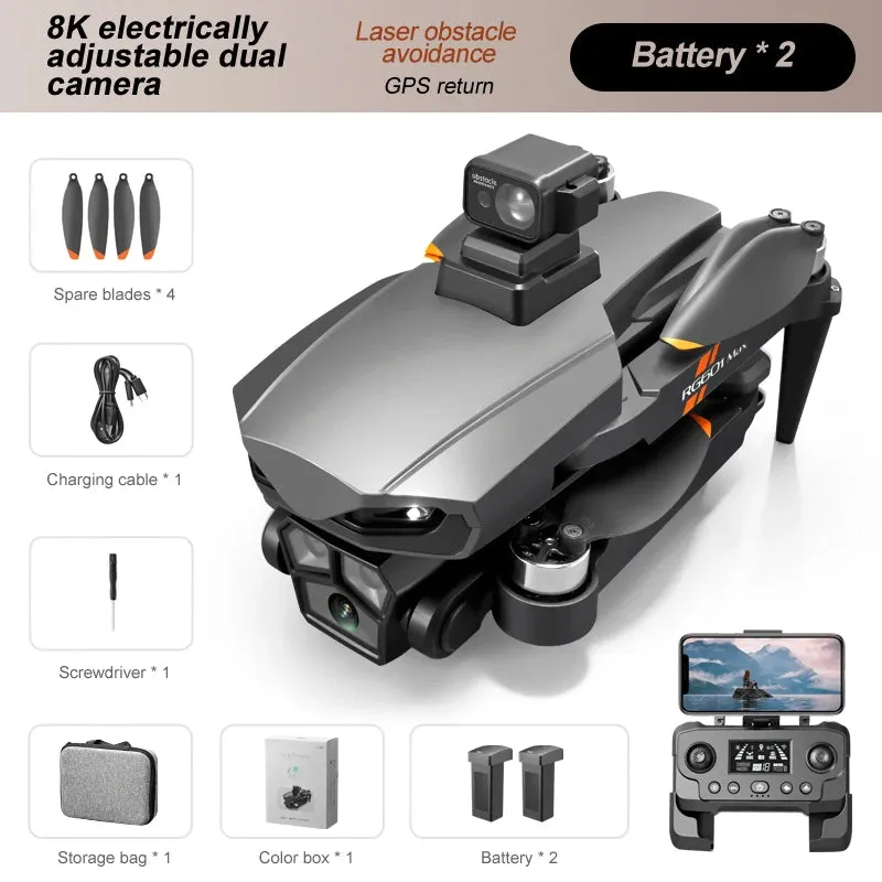 Dual Camera 360° Laser Obstacle Avoidance RC Quadcopter Drone Toy