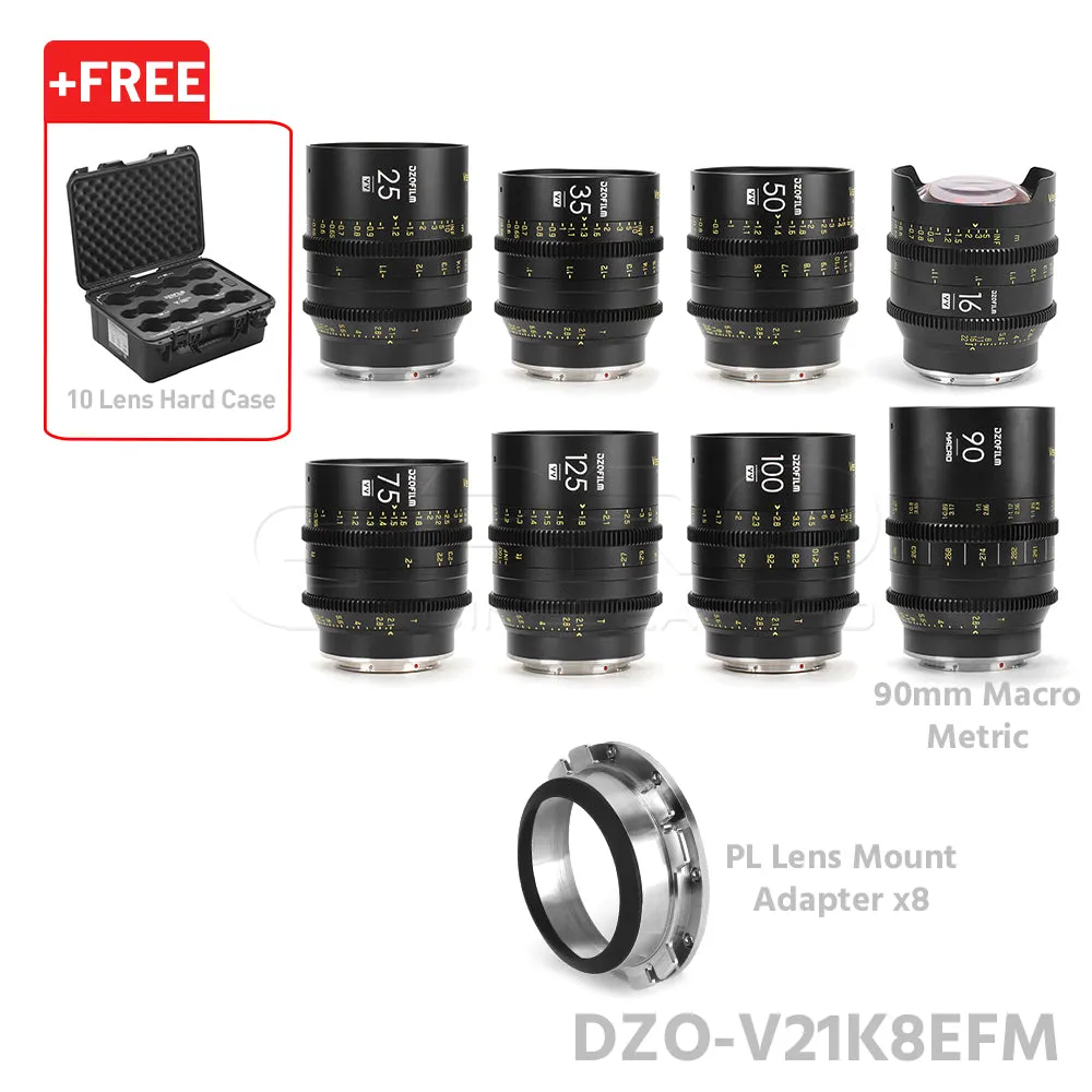 DZOFILM VESPID Prime Full Frame Cinema 8 Lens Set PL&EF interchangeable Mount