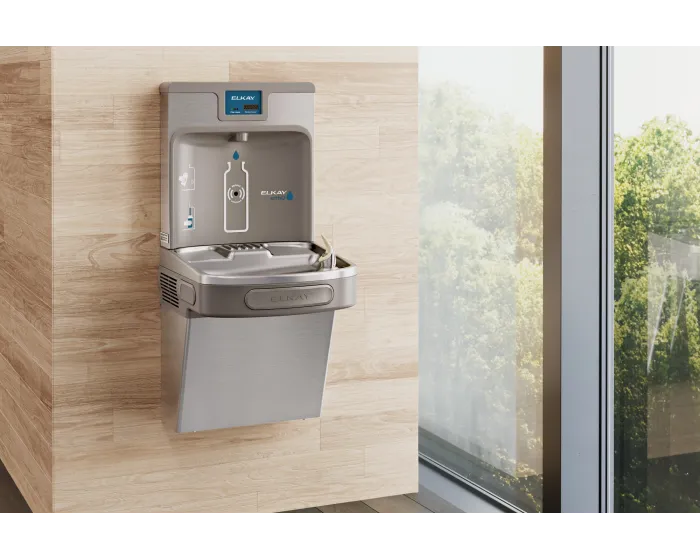 Elkay LZS8WSSP | Wall-mount Enhanced EZH2o Bottle Filling Station | Filtered, Refrigerated, EZ-style fountain, Stainless Steel
