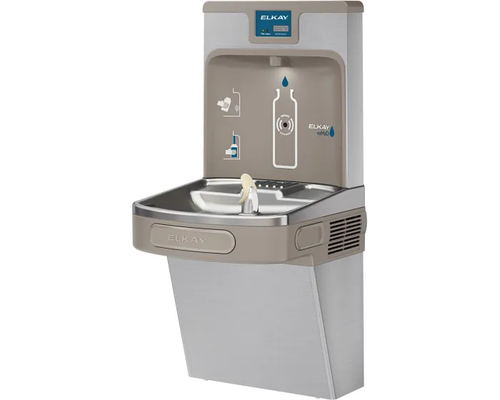 Elkay LZS8WSSP | Wall-mount Enhanced EZH2o Bottle Filling Station | Filtered, Refrigerated, EZ-style fountain, Stainless Steel