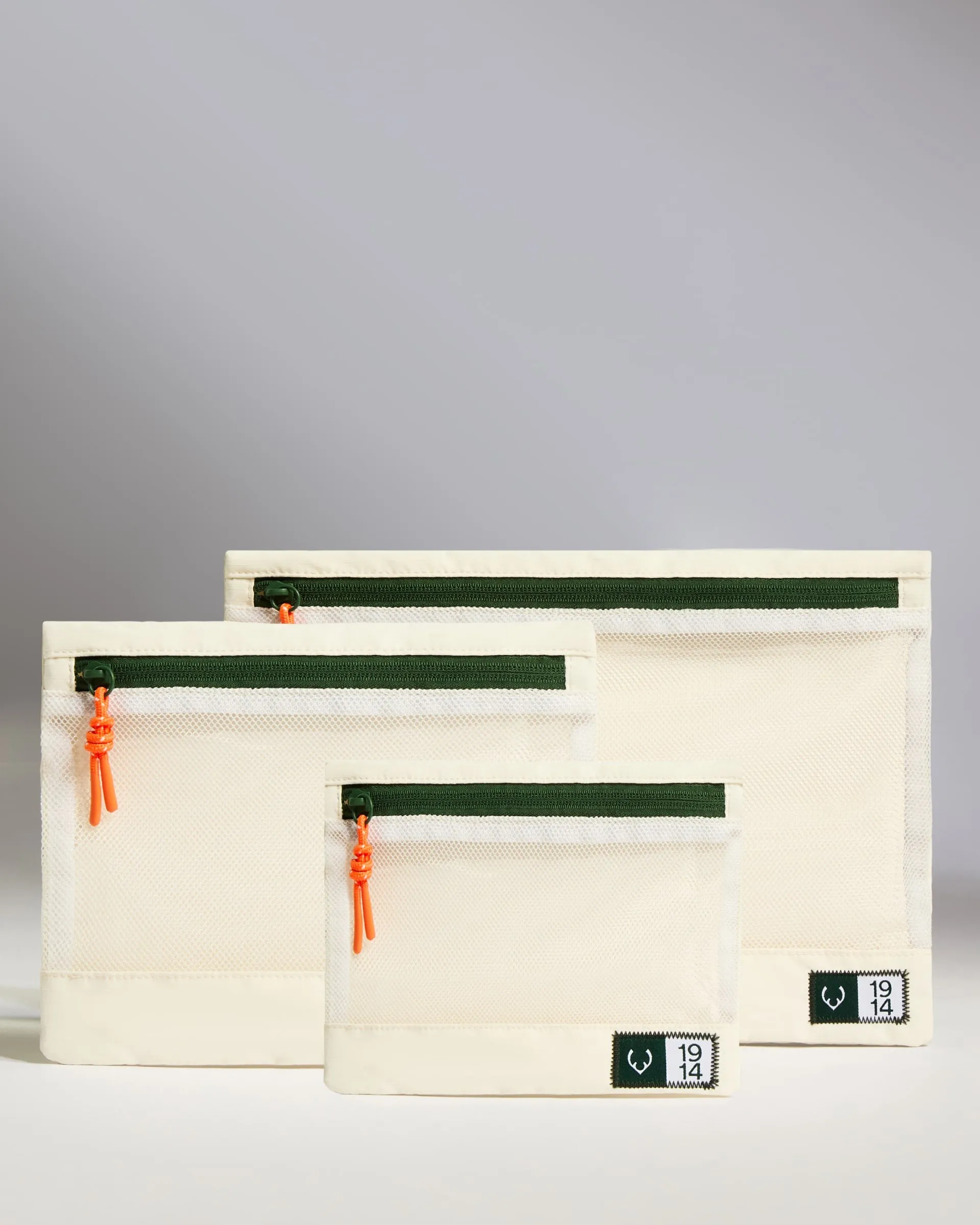 Essential Travel Pouches in Stone - Set of 3