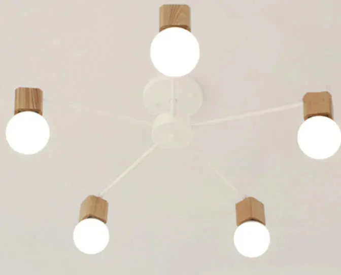 Fashion Modern Lamps LED Pendant Lights Indoor Lighting Wood Lamp Holder Living Dining Room Bedroom Bar Shop Light Fixture