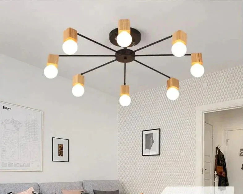 Fashion Modern Lamps LED Pendant Lights Indoor Lighting Wood Lamp Holder Living Dining Room Bedroom Bar Shop Light Fixture