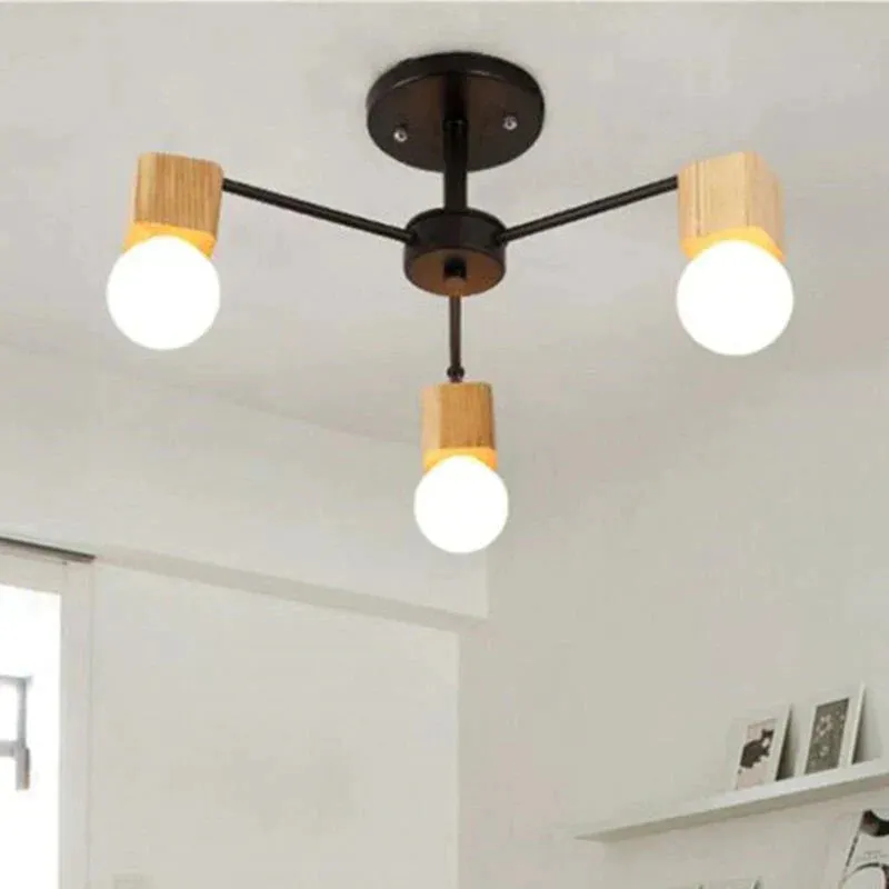 Fashion Modern Lamps LED Pendant Lights Indoor Lighting Wood Lamp Holder Living Dining Room Bedroom Bar Shop Light Fixture