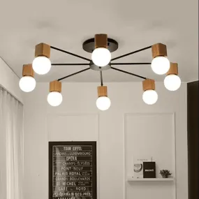 Fashion Modern Lamps LED Pendant Lights Indoor Lighting Wood Lamp Holder Living Dining Room Bedroom Bar Shop Light Fixture