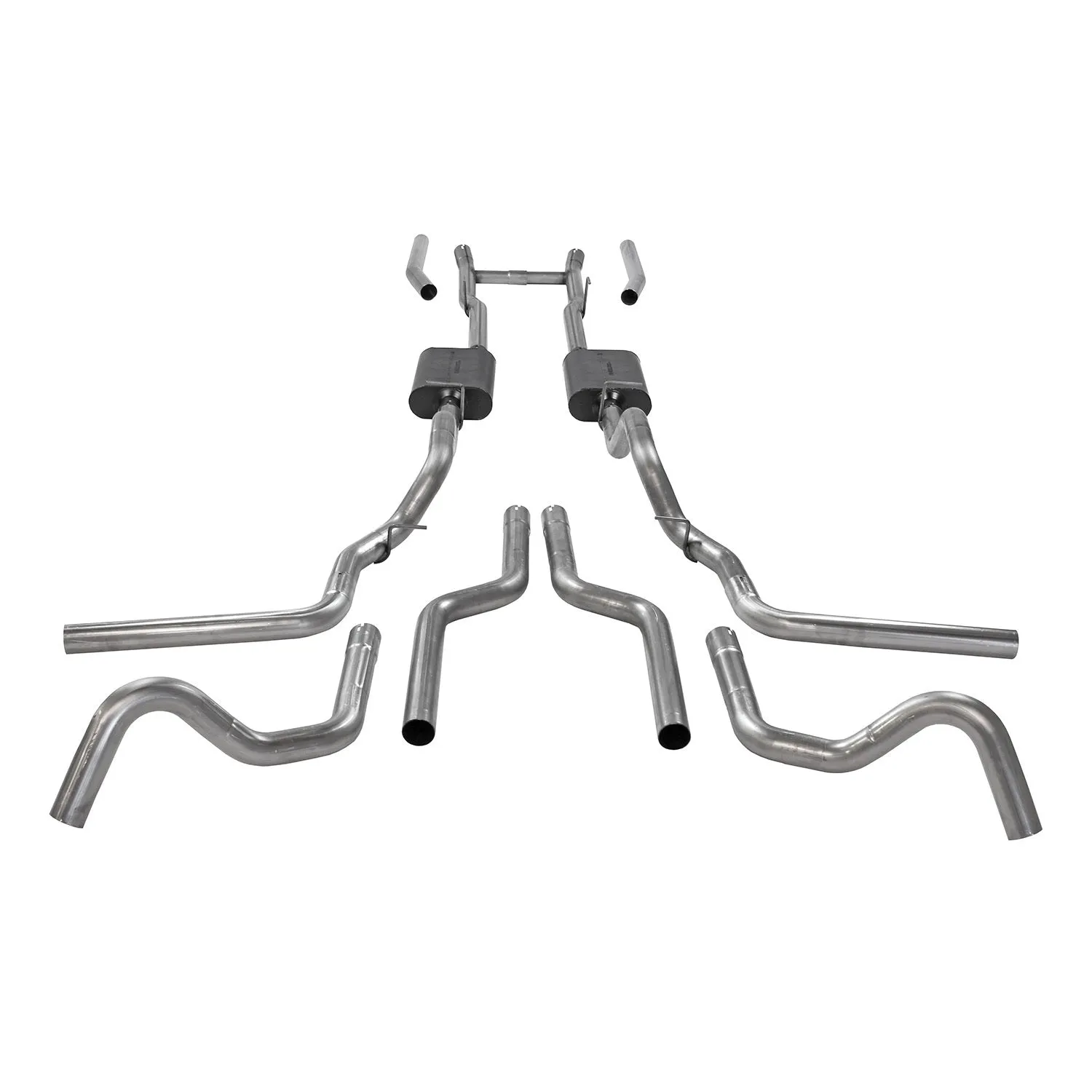 Flowmaster American Thunder Header-Back Exhaust System - 2-1/2 in Tailpipe - Ford Fullsize Truck 1967-72