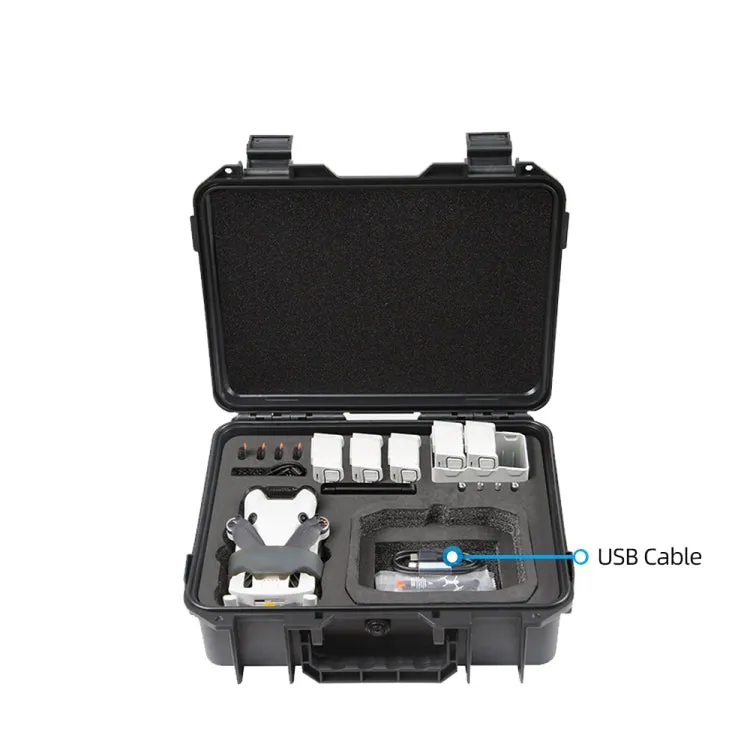 For DJI Mini 4 Pro / Mini 3 Pro Drone Suitcase Explosion-proof Box Compatible with RC & RC 2, RC-N1 & RC-N2(Black)