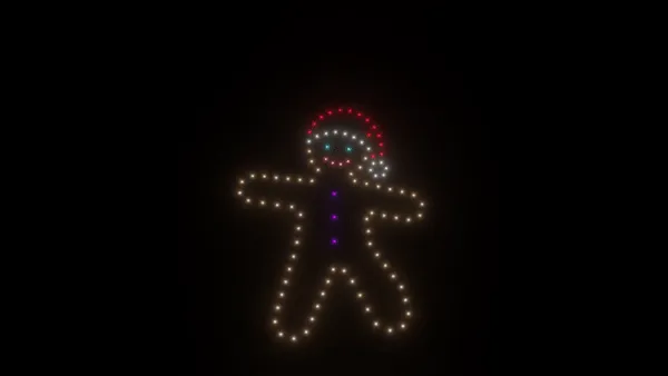 Gingerbread animation - 100 drones
