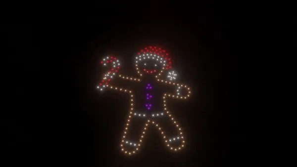 Gingerbread animation - 200 drones