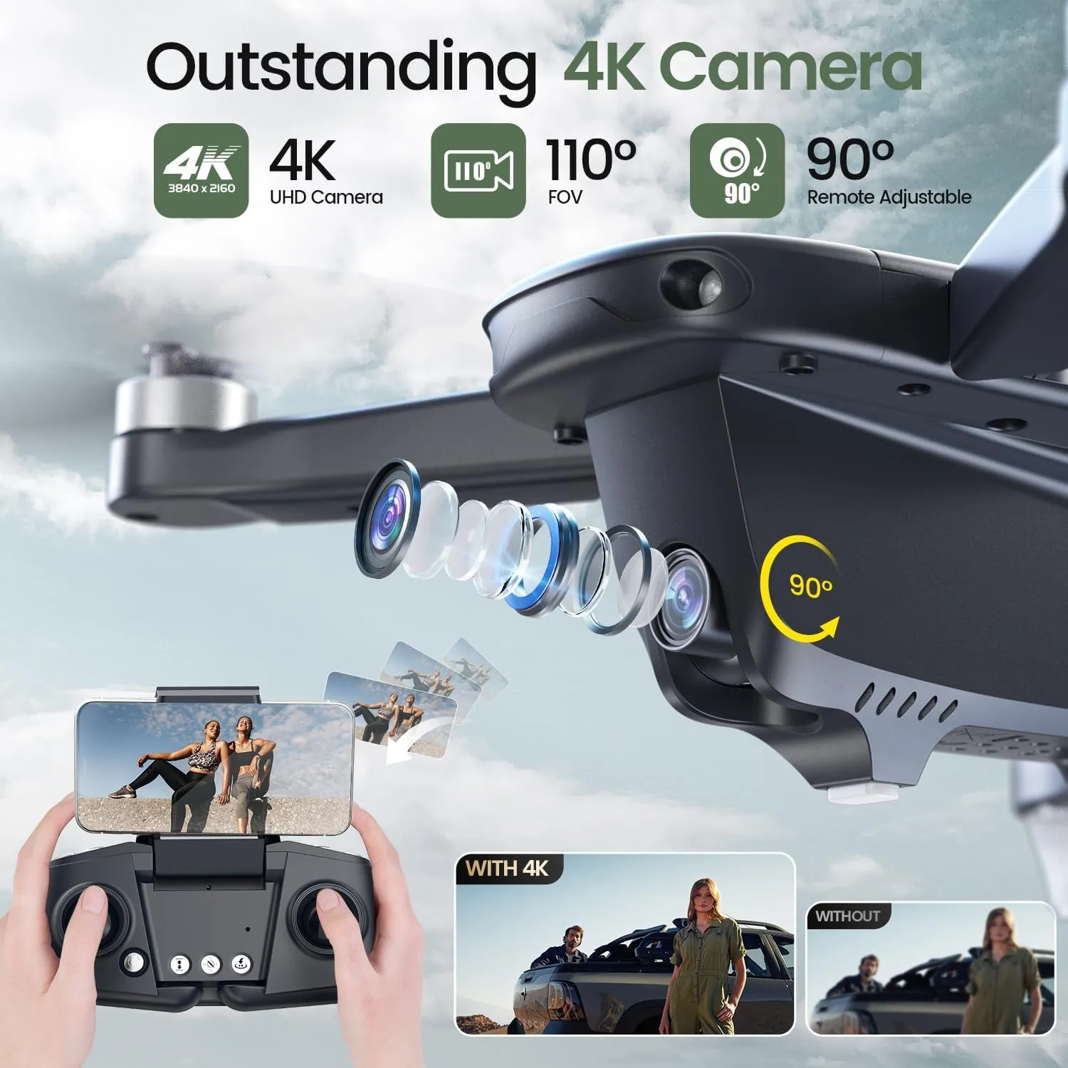 GPS Drone with 4K Camera for Adults, HS175D RC Quadcopter with Auto Return, Follow Me, Brushless Motor