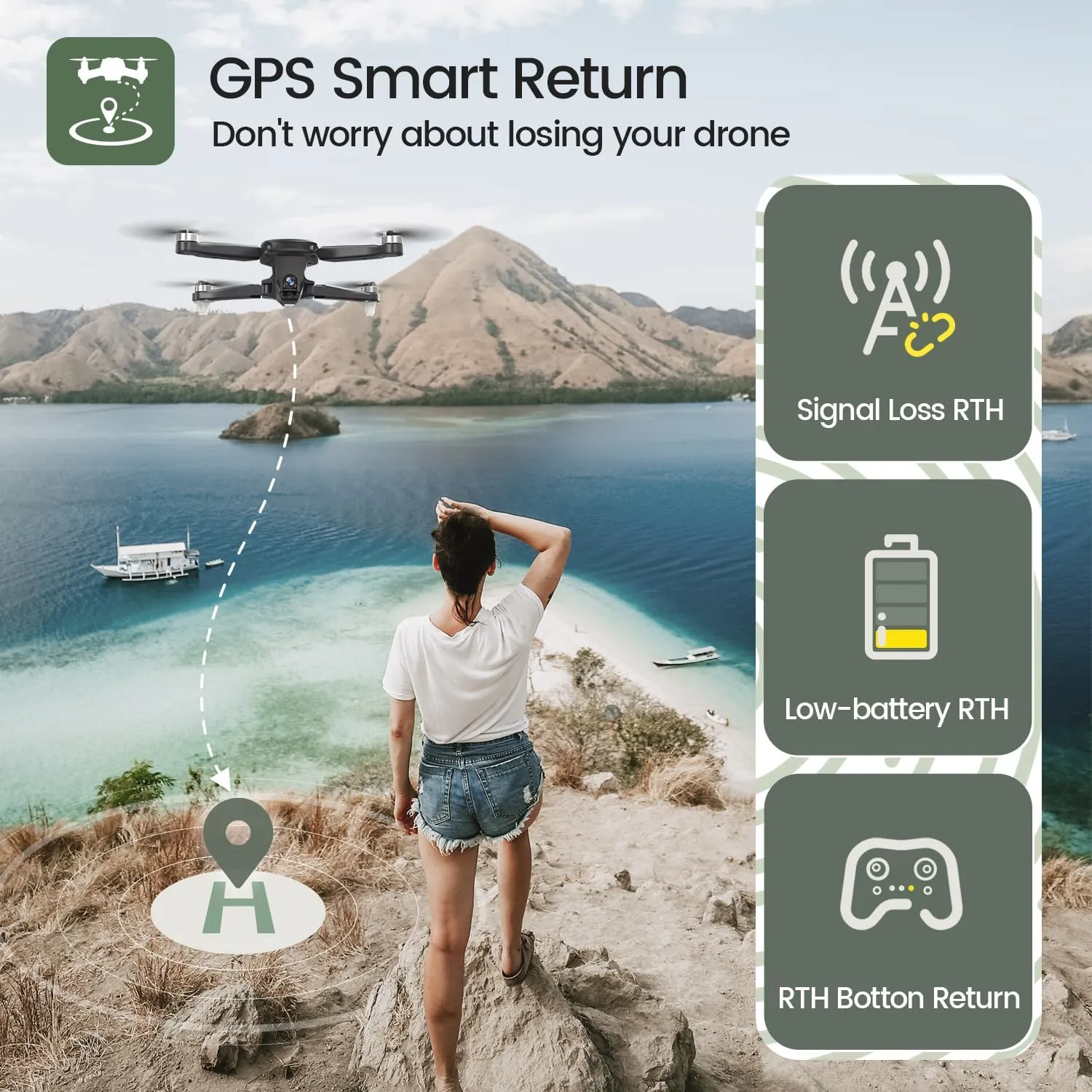 GPS Drone with 4K Camera for Adults, HS175D RC Quadcopter with Auto Return, Follow Me, Brushless Motor