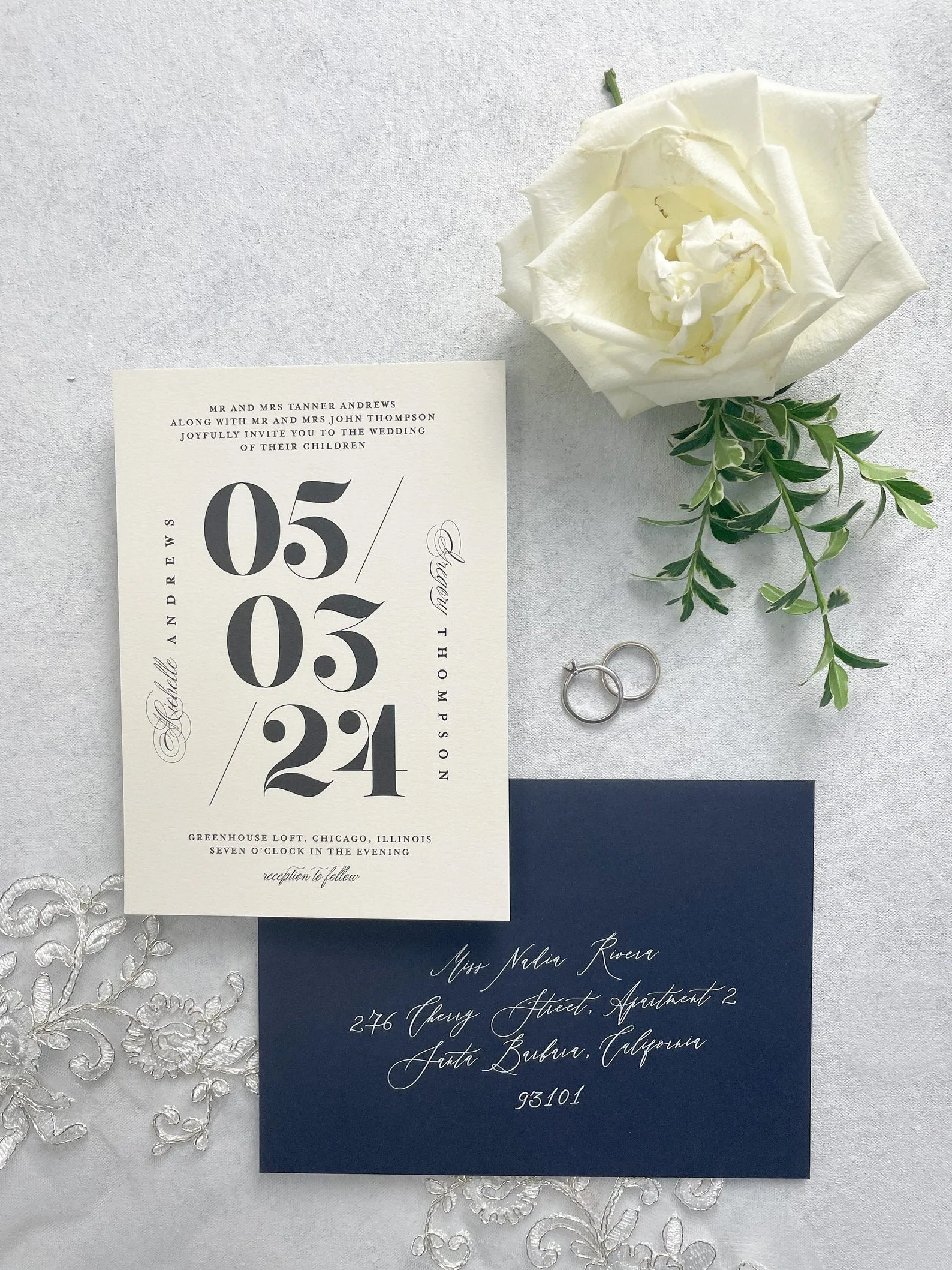 Hand painted, rollable styling mat for wedding photography|neutral light blue