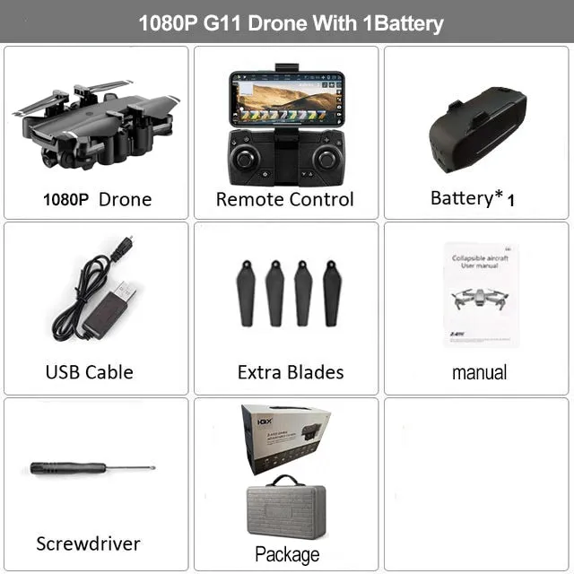 HGIYI G11 GPS RC Drone 4K HD Camera Quadcopter WIFI FPV With 50 Times Zoom Foldable Helicopter Professional Drones Optical Flow