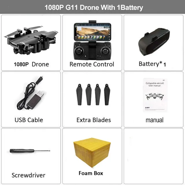 HGIYI G11 GPS RC Drone 4K HD Camera Quadcopter WIFI FPV With 50 Times Zoom Foldable Helicopter Professional Drones Optical Flow