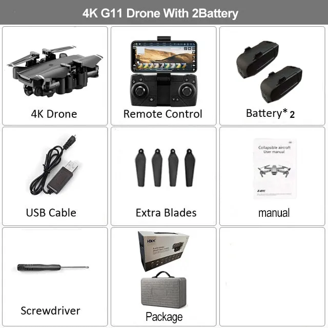 HGIYI G11 GPS RC Drone 4K HD Camera Quadcopter WIFI FPV With 50 Times Zoom Foldable Helicopter Professional Drones Optical Flow