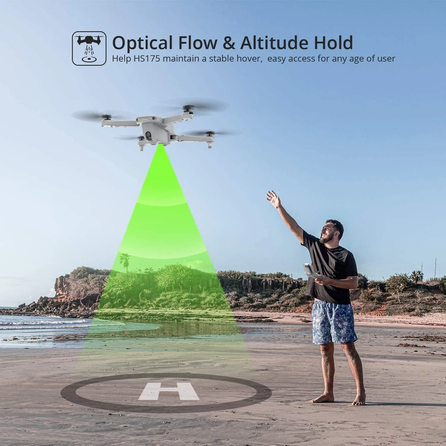 Holy Stone HS175 Drone for Adults With 2K Camera GPS Auto Return Home 5GHz FPV, Grey