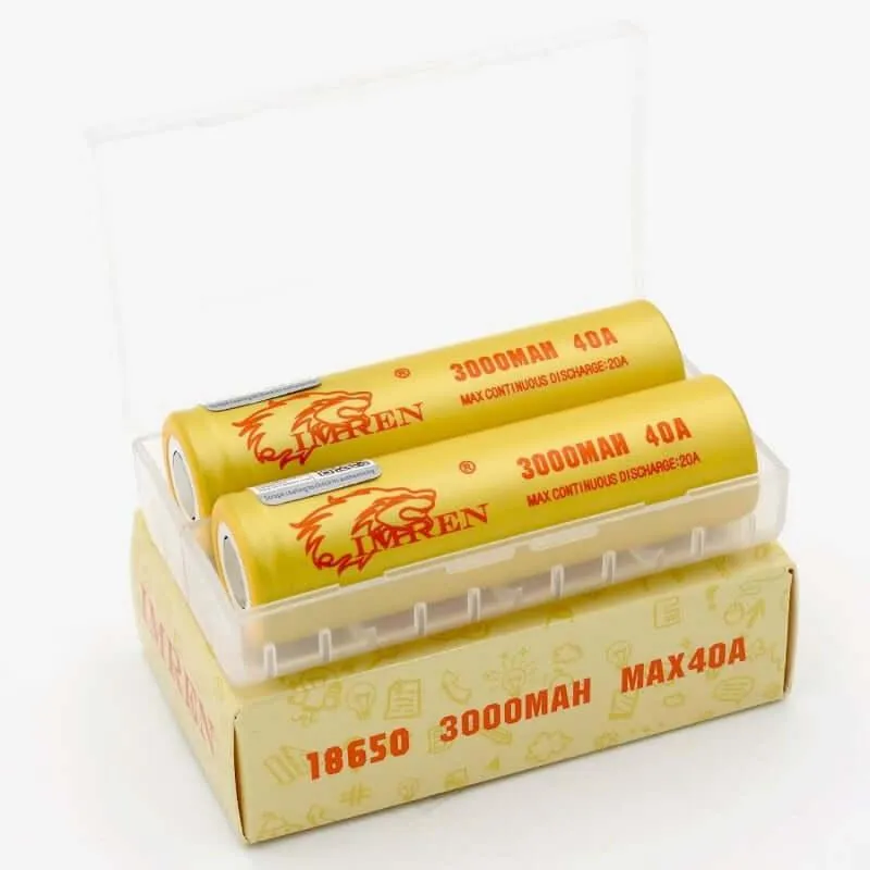 IMREN 18650 3000mAh 40A Rechargeable Lithium Battery (2PCS/Pack)