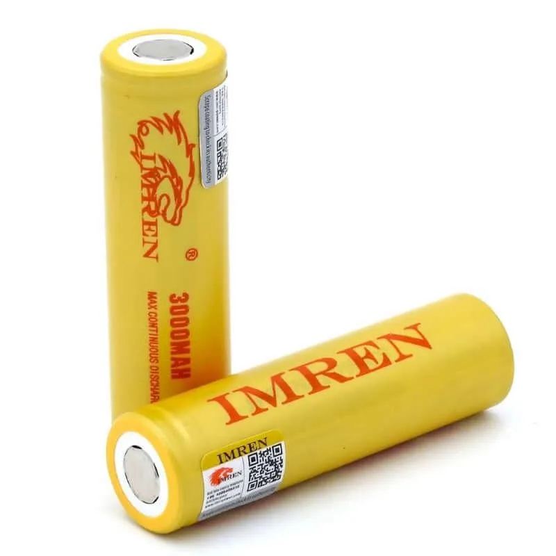 IMREN 18650 3000mAh 40A Rechargeable Lithium Battery (2PCS/Pack)