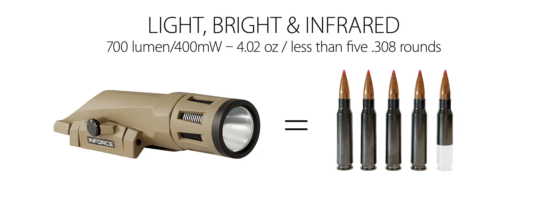 Inforce WMLx White/IR Gen2 700 Lumens LED Weapon Mounted Light (Black WX-05-2) (Flat Dark Earth WX-06-2)