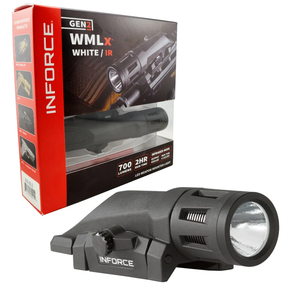 Inforce WMLx White/IR Gen2 700 Lumens LED Weapon Mounted Light (Black WX-05-2) (Flat Dark Earth WX-06-2)