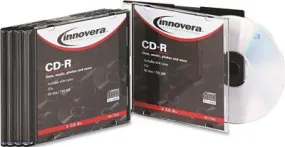 Innovera Cd-R Discs 700Mb/80Min 52X With Slim Cases Silver Branded Surface 5 Per Pack