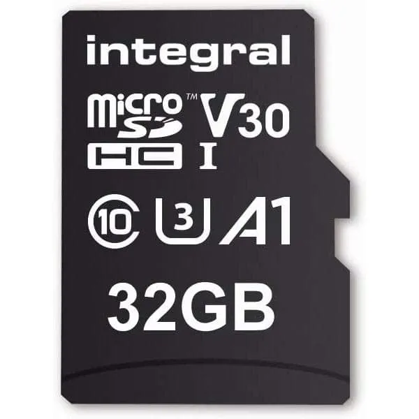 Integral 32GB High Speed V30 UHS-I U3 Class 10 MicroSDHC Memory Card with Adapter