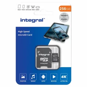 Integral V30 UHS-I U3 High Speed 256GB Memory Card - Black | INMSDX256G-100V30