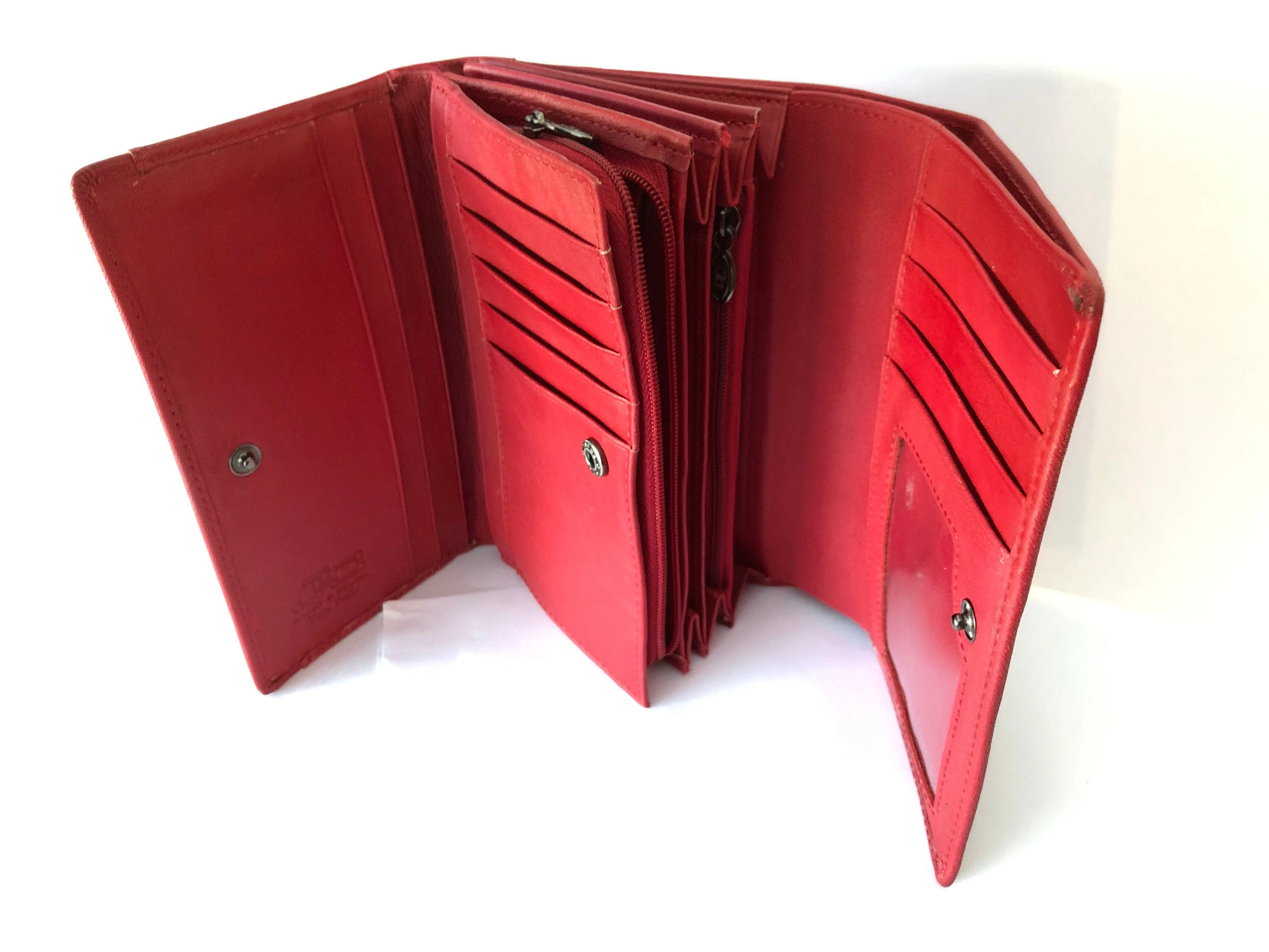 J&C J33-025 Red Multifunction Compact Wallet