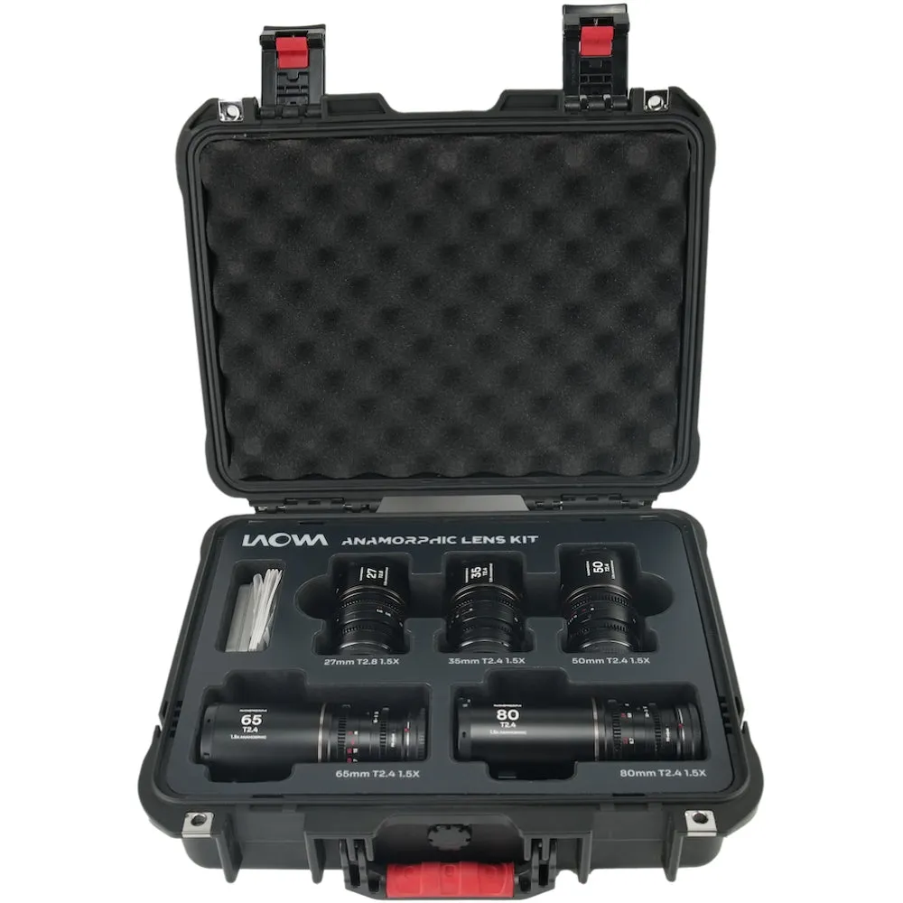 Laowa Nanomorph S35 Prime 5-Lens Bundle (27mm, 35mm, 50mm, 65mm, 80mm) (Amber) - (Cine)