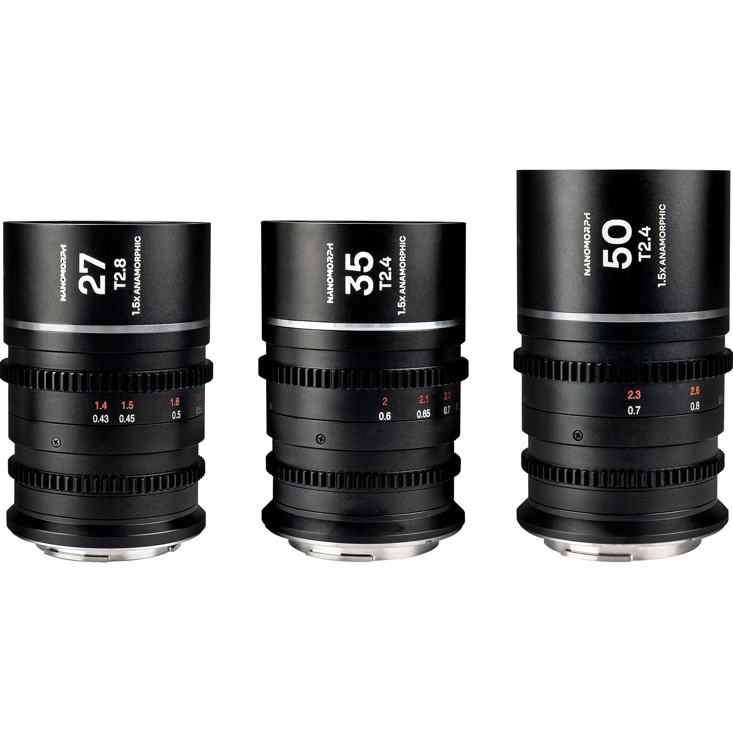 Laowa Nanomorph S35 Prime 3-Lens Bundle
 (27mm, 35mm, 50mm) (Silver) - (Cine) MFT