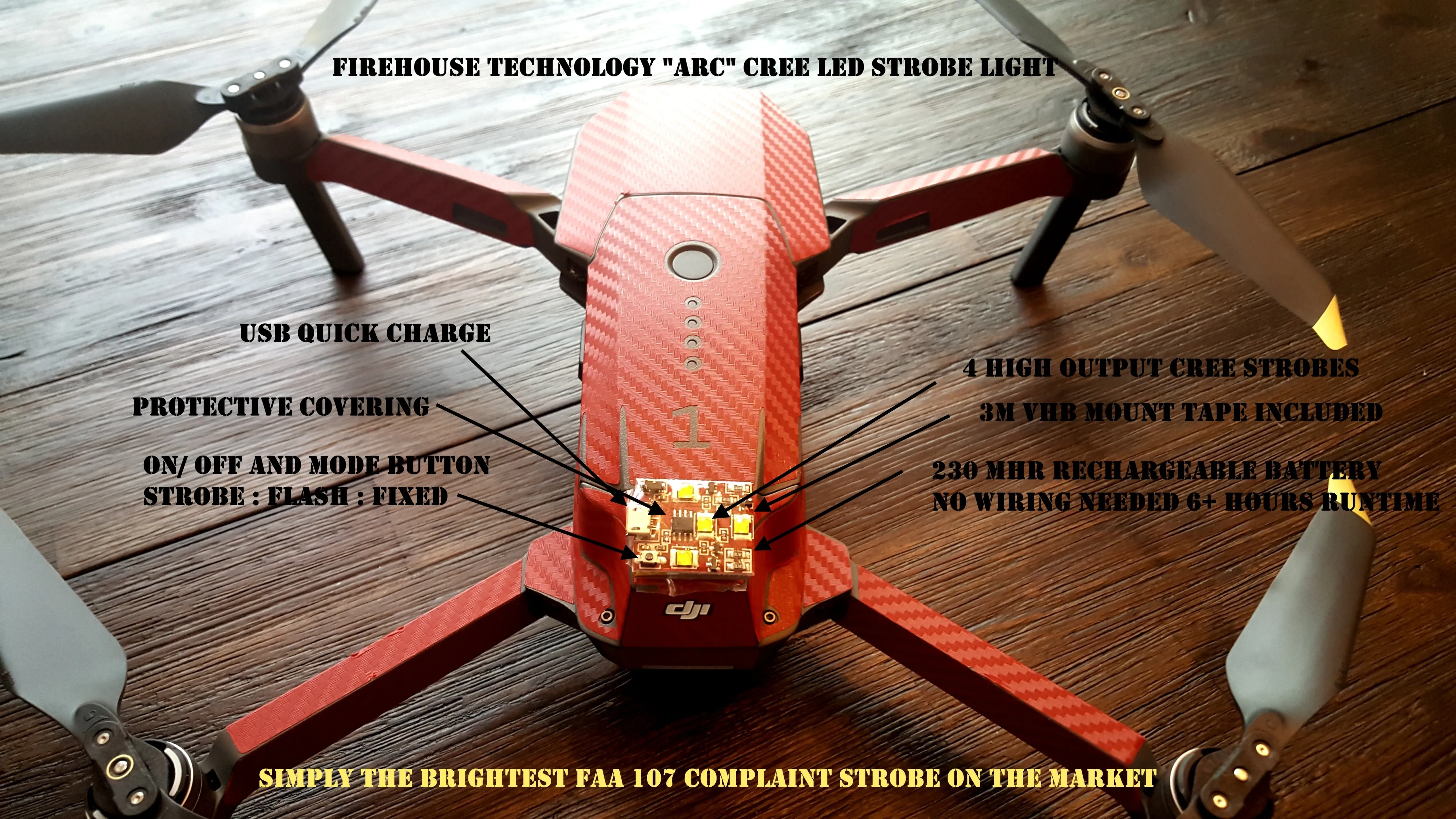 LED Strobe Light for Drones (Ultra Intensity) - FAA Night Waiver Compliant