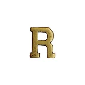 Letter R Attachment for Ribbon and Full Size Medal 1/4" - gold