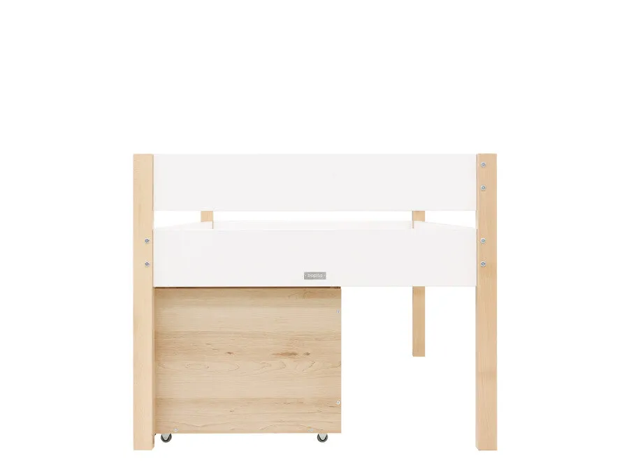 Lucas Compact Bed White/Natural with 3 Storage Boxes