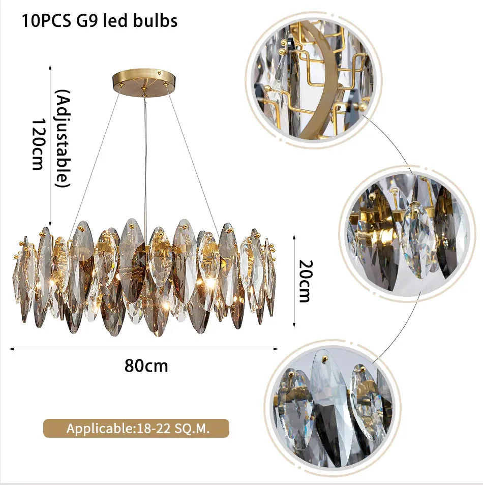 Luxury Crystal Chandelier Living Room Lamps Upscale Modern Lamps