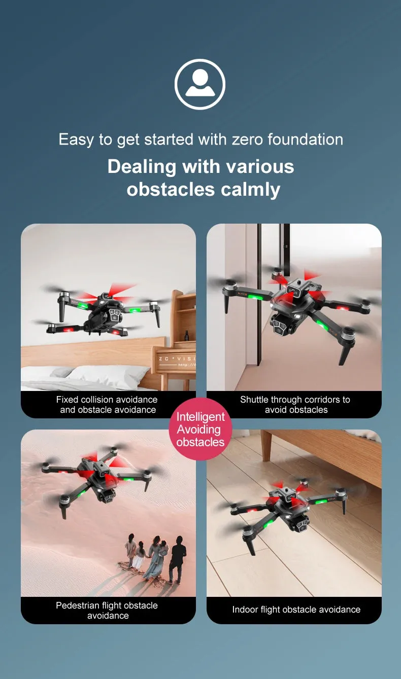 M1s Mini Drone 4k Profesional Three HD Camera Obstacle Avoidance Aerial Photography Brushless Motor Foldable Rc Quadcopter Toys