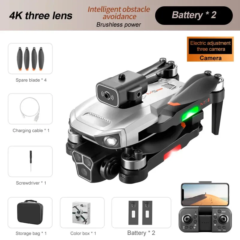 M1s Mini Drone 4k Profesional Three HD Camera Obstacle Avoidance Aerial Photography Brushless Motor Foldable Rc Quadcopter Toys