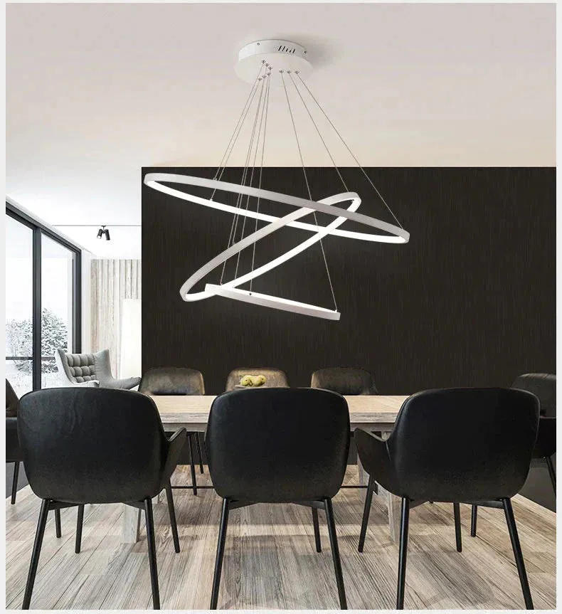 Made-custom 5Rings Modern Led Pendant Light For Large Living Room Dining Room Bedroom Luminares Pendant Mounted LED Pendant Lamp