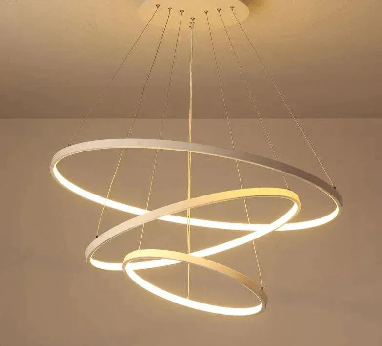 Made-custom 5Rings Modern Led Pendant Light For Large Living Room Dining Room Bedroom Luminares Pendant Mounted LED Pendant Lamp