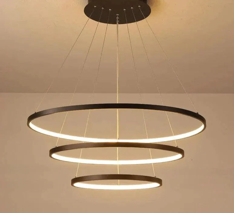 Made-custom 5Rings Modern Led Pendant Light For Large Living Room Dining Room Bedroom Luminares Pendant Mounted LED Pendant Lamp