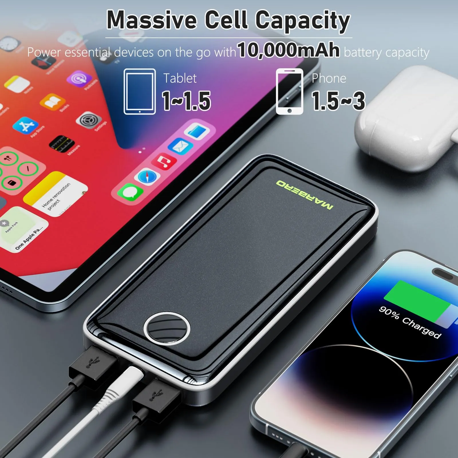 MARBERO 10000mAh Portable Fast Charging Power Bank