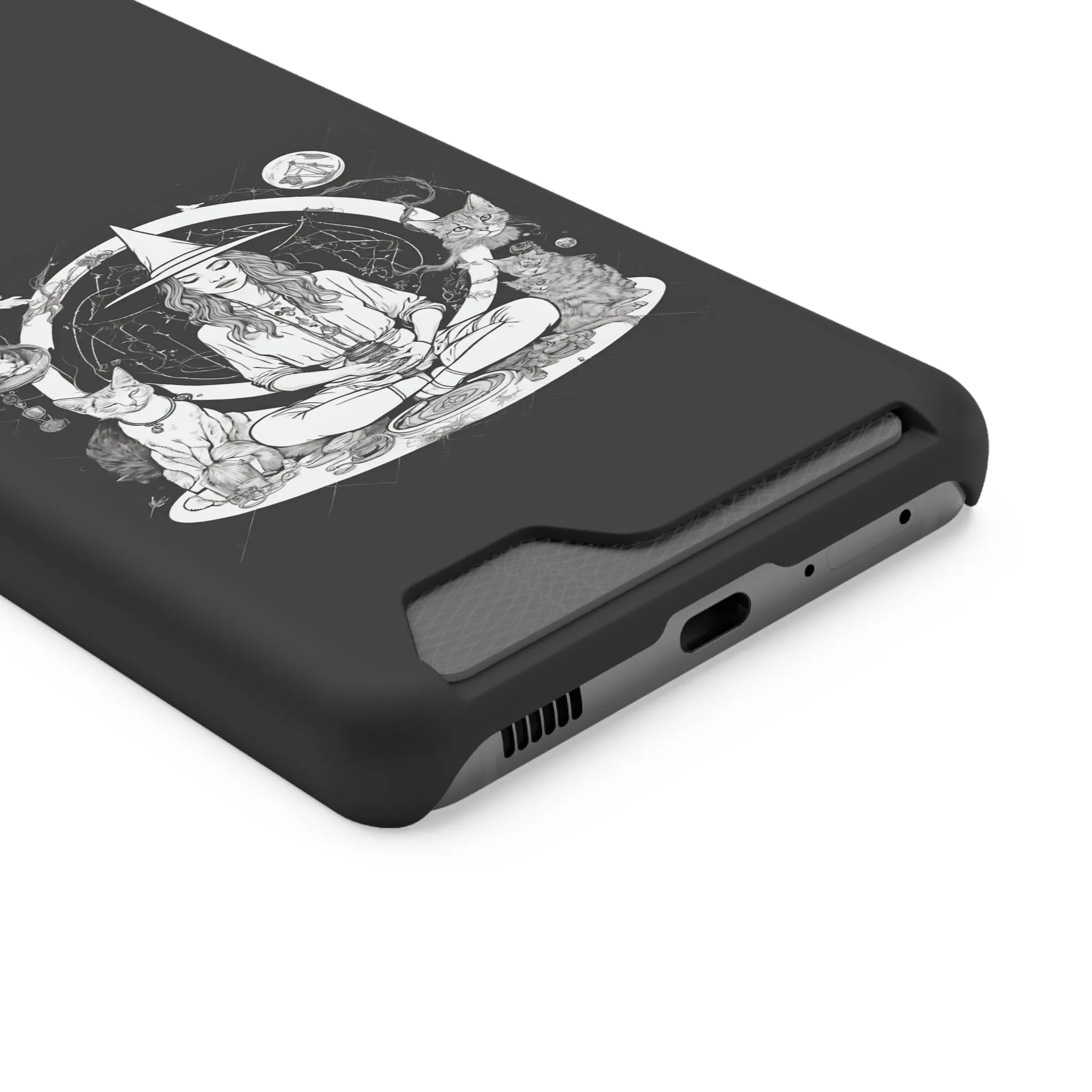 Mediating For a Moment Dark Phone Case With Card Holder