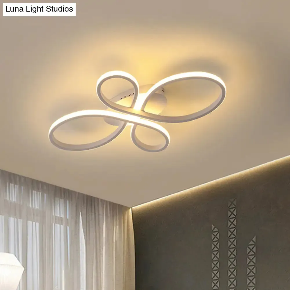 Minimalist White/Coffee LED Ceiling Light with Acrylic Frame and Adjustable Warm/White/Natural Lighting