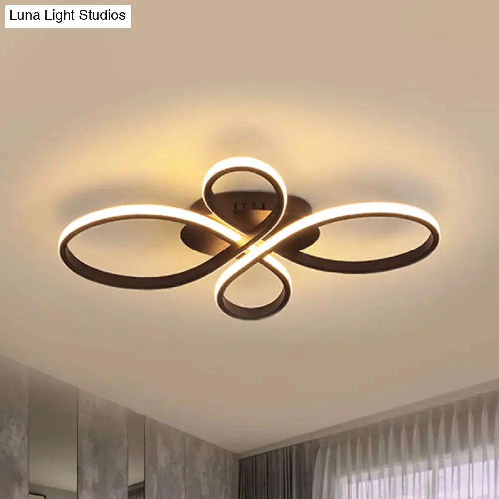 Minimalist White/Coffee LED Ceiling Light with Acrylic Frame and Adjustable Warm/White/Natural Lighting
